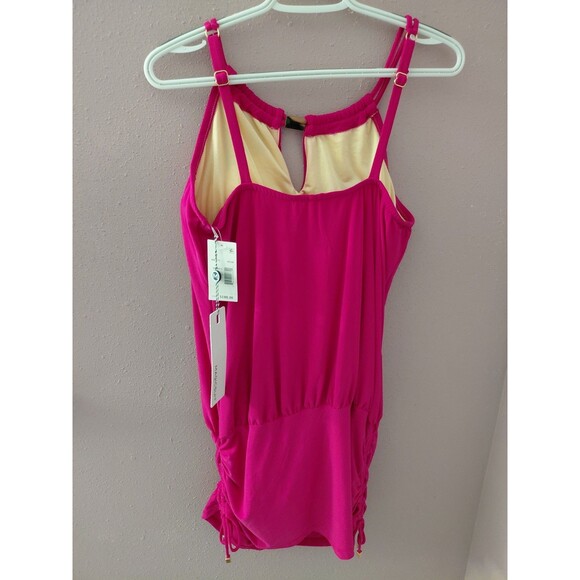 Magicsuit Susan Allover Slimming Swim Dress MSRP $188 Ruby Red Size 12 - Picture 7 of 13
